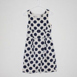 Navy Polka-dotted J. Crew Dress with Pockets